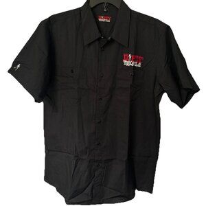 Dirty Tequila Mechanic Garage Rockabilly Black Embroidered Button Up Shirt  XL